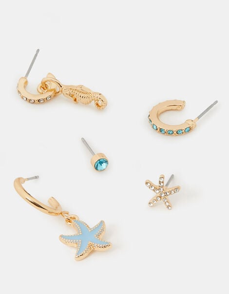 5-Pack Starfish Stud & Drop Earrings , , large