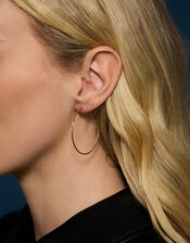 14ct Gold-Plated Medium Hoop Earrings, , large