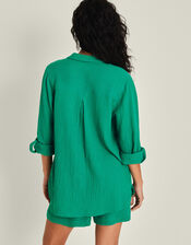 Crinkle Cover-Up Shirt, Teal (TEAL), large