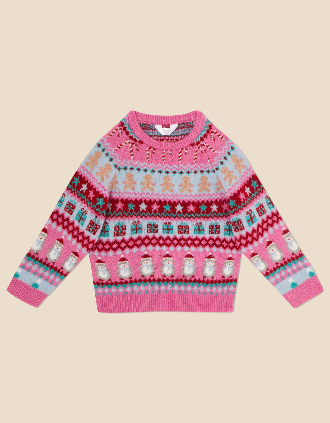 Girls Christmas Fair Isle Jumper Multi Girls tops T shirts