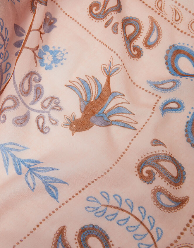 Lightweight Paisley Print Scarf, , large
