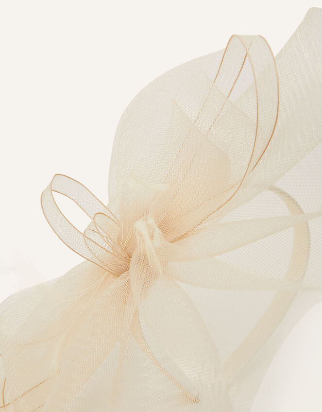 Mini Double Bow Crin Headband, Natural (CHAMPAGNE), large