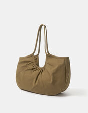 Oversized Floral Embroidered Shoulder Bag, , large