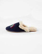 Sequin Rainbow Mule Slippers, Blue (NAVY), large