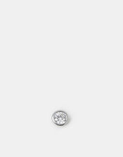 Sterling Silver Cubic Zirconia Flatback Stud, , large