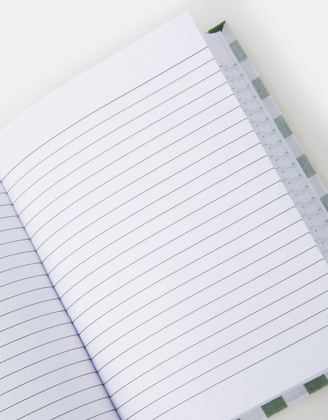 Cherry Embroidered Gingham Notebook, , large