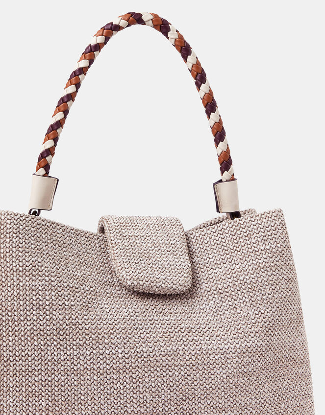 Braid Strap Woven Shoulder Bag, , large