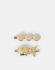 2-Pack Shell Hair Clips, , large