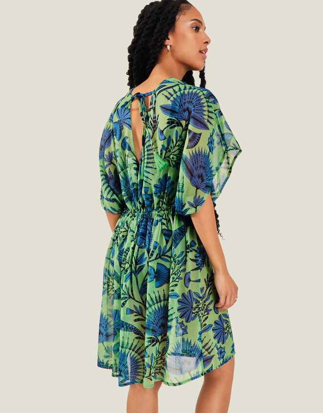 Fan Print Kaftan, Green (GREEN), large