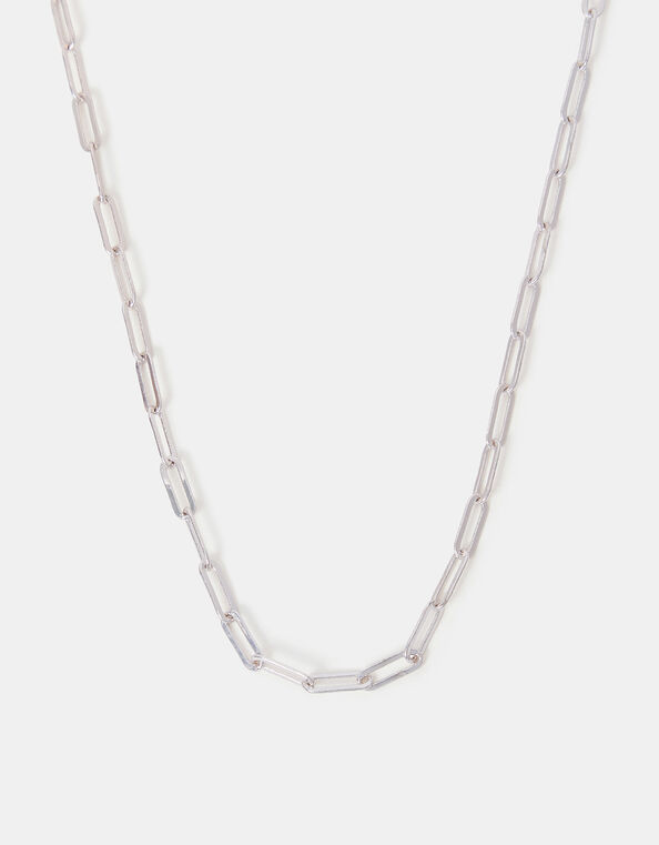 Sterling Silver-Plated Paper Clip Chain, , large