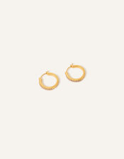 14ct Gold-Plated Sparkle Medium Hoop Earrings, , large