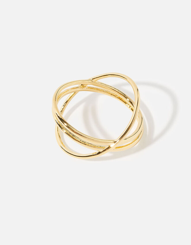 Gold-Plated Double Kiss Ring, Gold (GOLD), large