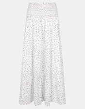 Polka Dot Tiered Maxi Skirt, Ivory (IVORY), large