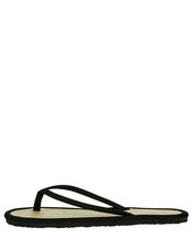 Plain Seagrass Flip Flops, Black (BLACK), large
