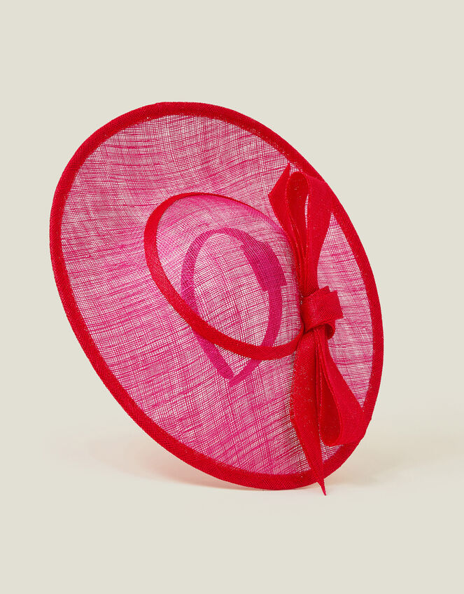 Two Tone Bow Disc Fascinator, Pink (FUCHSIA), large