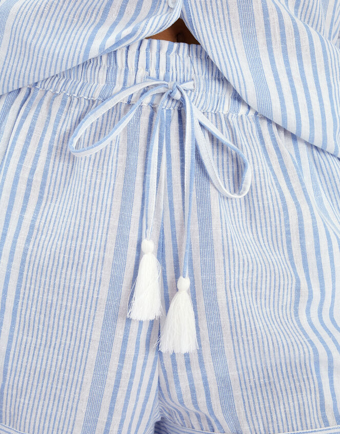 Stripe Drawstring Shorts, Blue (BLUE), large