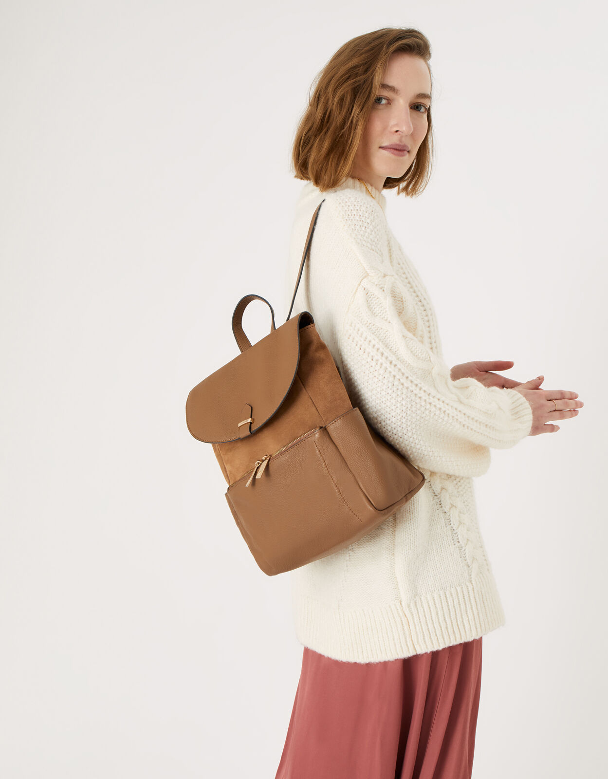 Melody Leather Backpack Tan