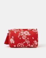 Paisley Heart Quilted Make Up Bag, , large