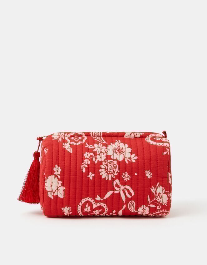 Paisley Heart Quilted Make Up Bag, , large