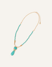 Semi-Precious Turquoise Beaded Pendant Necklace, , large