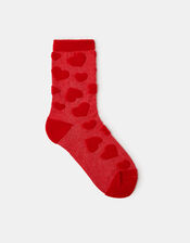 Textured Heart Socks, , large