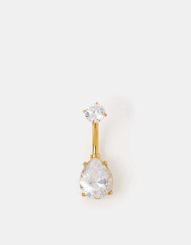 14ct Gold-Plated Surgical Steel Belly Bar, , large