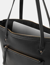 Rachel Zip Front Laptop Tote Bag, Black (BLACK), large