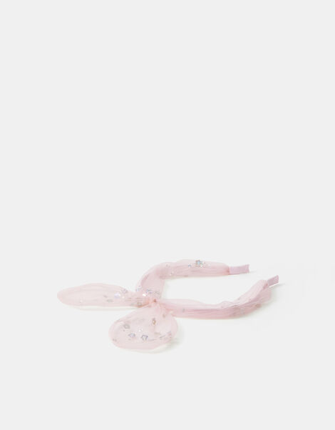 Girls Flower Mesh Bow Headband, , large