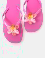 Orchid Flower Flip Flops, Pink (PINK), large