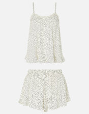 Spot Print Vest and Shorts Set, Ivory (IVORY), large