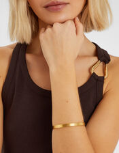 14ct Gold-Plated Ridge Bangle, , large