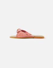 Suede Bow Sliders, Pink (PINK), large