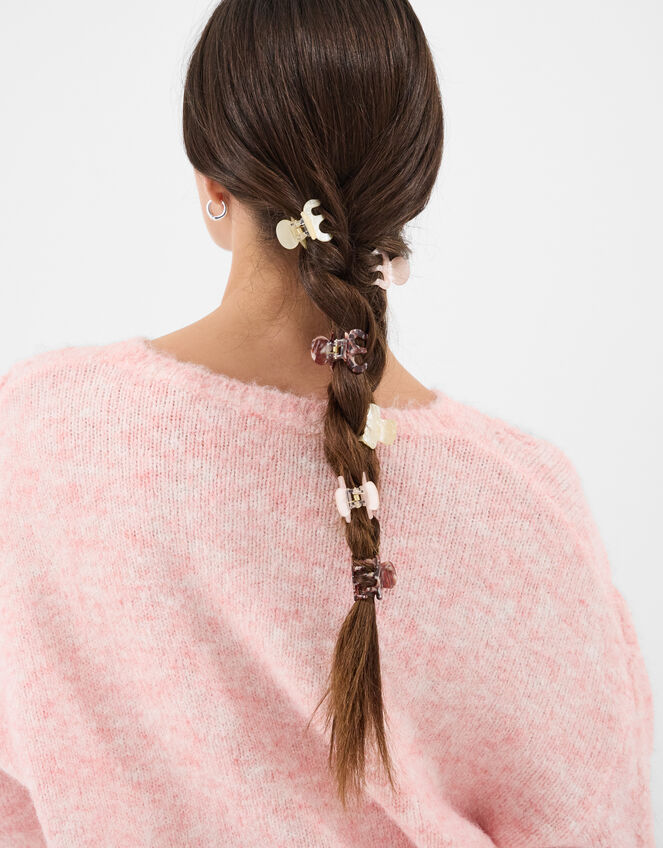 6-Pack Mini Marbled Claw Clips, , large