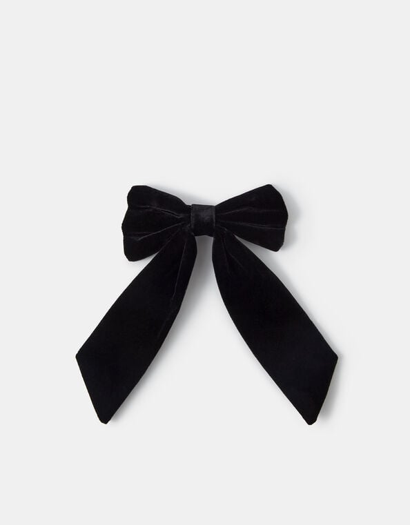 Velvet Bow Hair Clip, , large