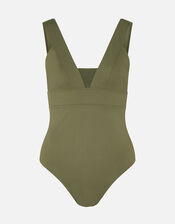 Lexi Plunge Shaping Swimsuit , Green (KHAKI), large