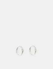 Sterling Silver Link Stud Earrings, , large