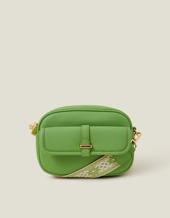 Webbing Strap Crossbody Bag, Green (GREEN), large