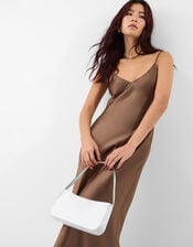 Satin Shoulder Bag, Ivory (IVORY), large