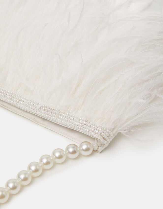 Feather Beaded Bridal Bag, , large