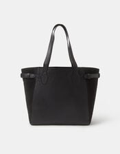 Suede Contrast Shopper Bag, , large
