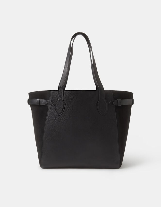 Suede Contrast Shopper Bag, , large