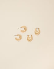 Croissant and Ribbed Oval Hoops Set of Two, , large