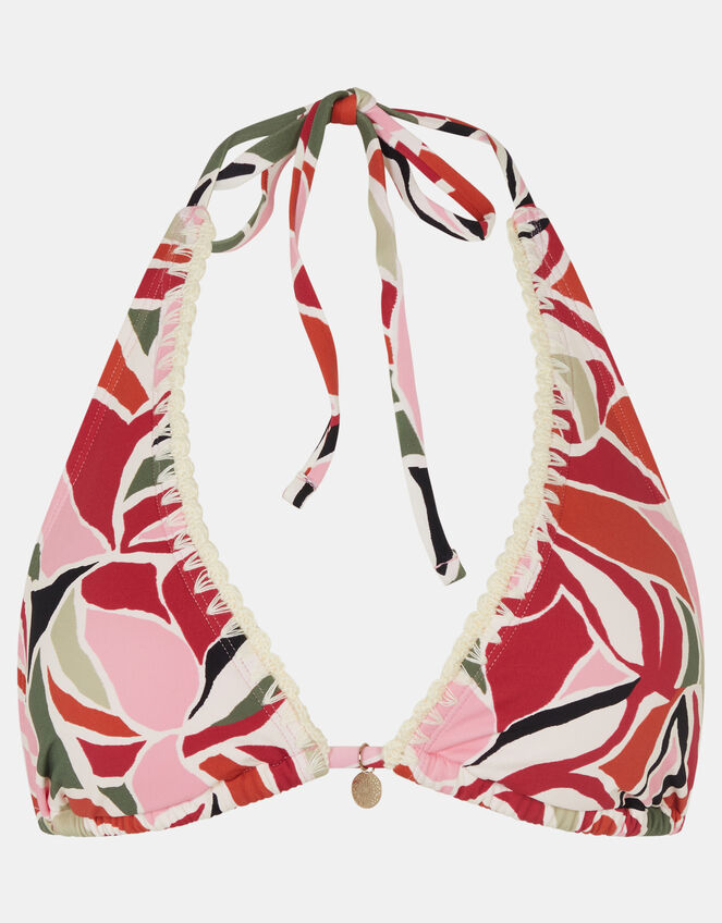 Abstract Print Triangle Bikini Top, Multi (MULTI), large