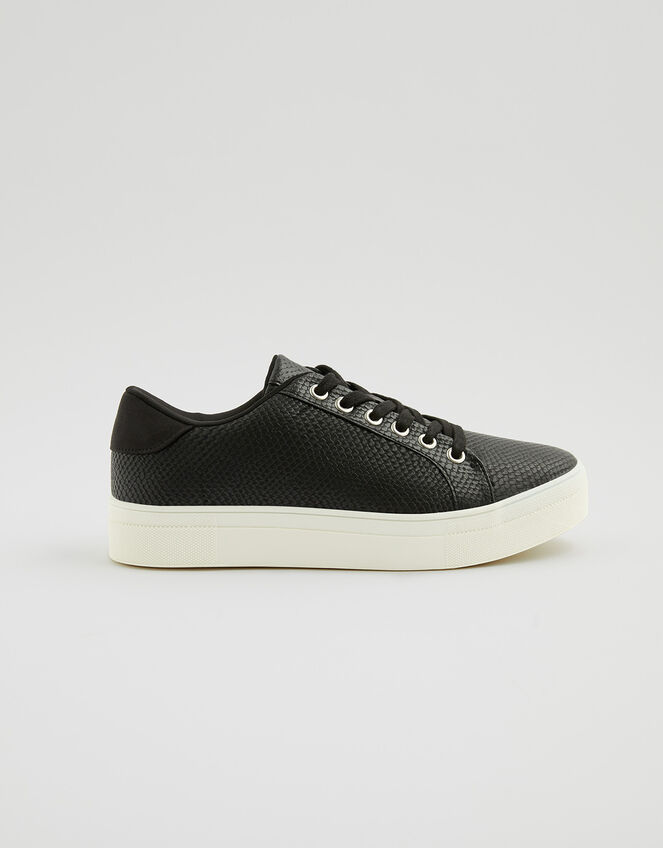 Animal Textured Trainers, Black (BLACK), large