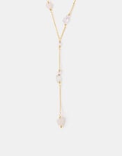 14ct Gold-Plated Rose Quartz Lariat Necklace, , large