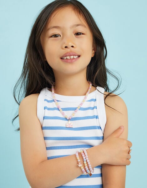 Girls Princess Charm Necklace and Ring Set, , large