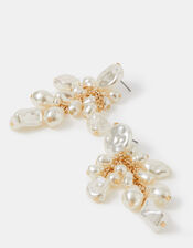 Pearl Cluster Drop Earrings, , large