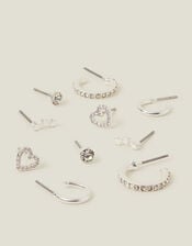 10-Pack Diamant&eacute; Star Stud & Hoop Earrings, , large