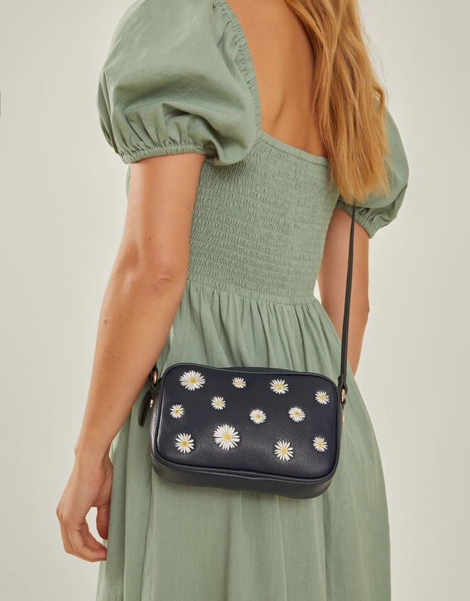Daisy Faux Leather Cross-Body Bag, , large