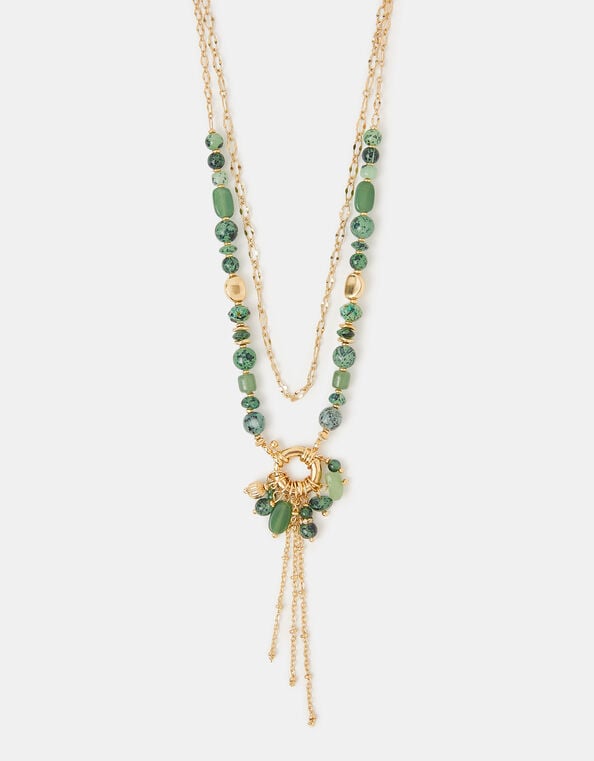 Bead Charm Layered Necklace, , large
